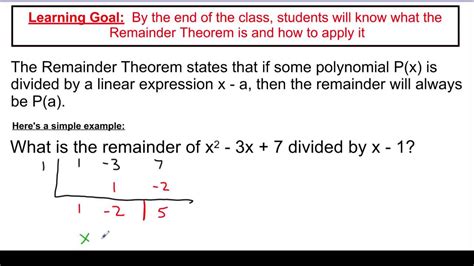 remainder theorem simple definition